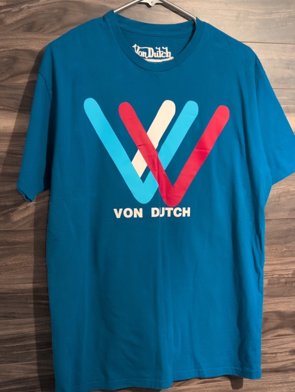 Von Dutch Graphic Tee Blue Short Sleeve Size L / Large Y2K Streetwear